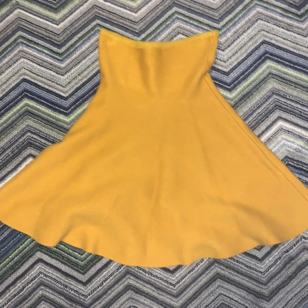 yellow zara knit skirt